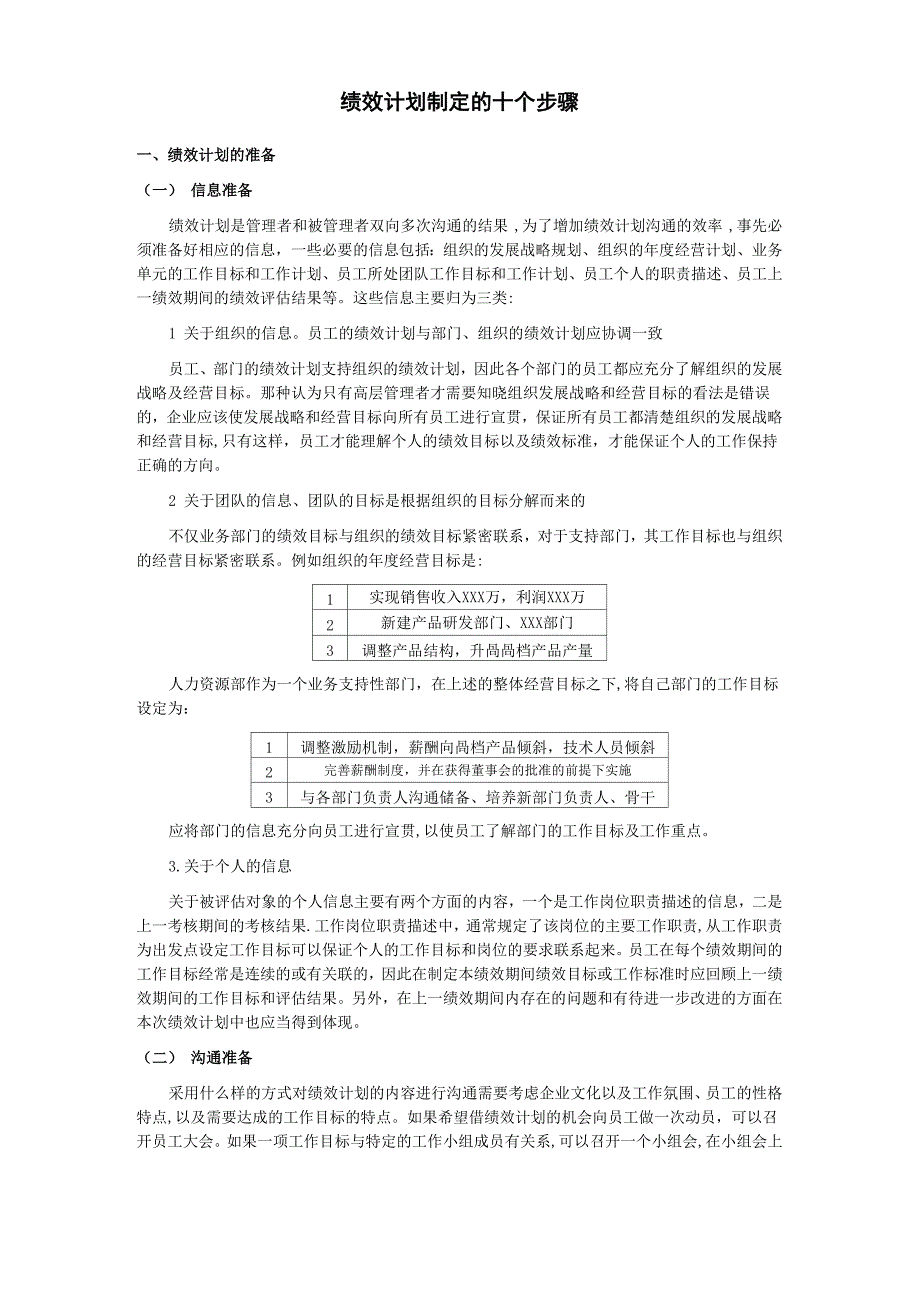 绩效计划制定的十个步骤_第1页