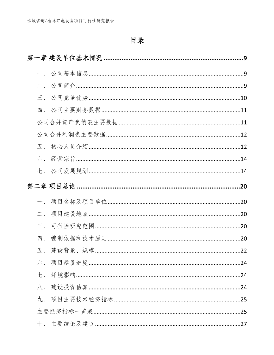 榆林家电设备项目可行性研究报告_范文_第2页