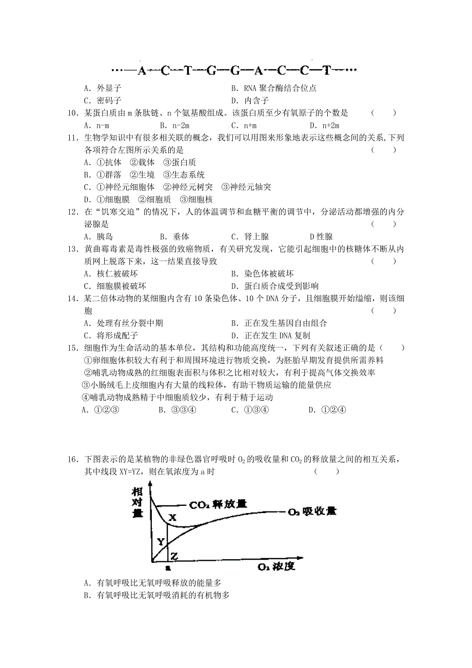 内蒙古赤峰市四校2011届高三生物第一次统一考试旧人教版_第2页