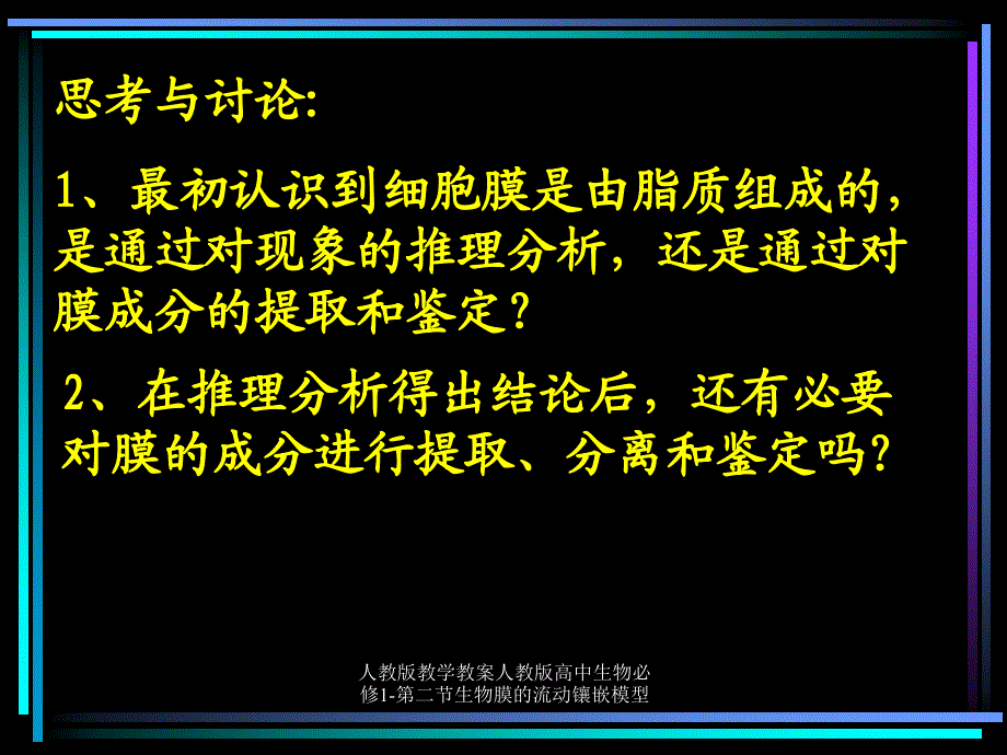 人教版教学教案人教版高中生物必修1第二节生物膜的流动镶嵌模型课件_第3页