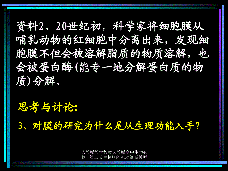 人教版教学教案人教版高中生物必修1第二节生物膜的流动镶嵌模型课件_第4页