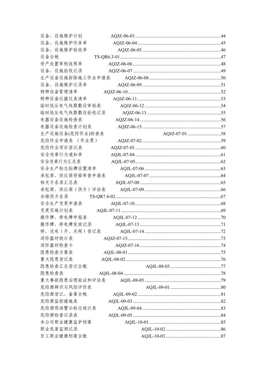 安全生产标准化按13要素汇总的表格113份(DOC)_第3页