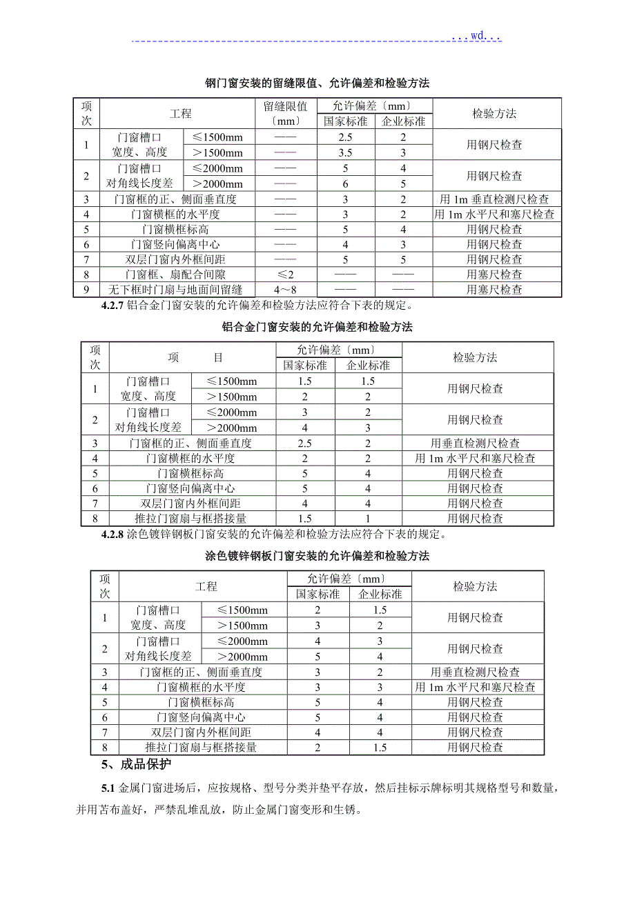 金属门窗安装工程施工工艺标准_第4页