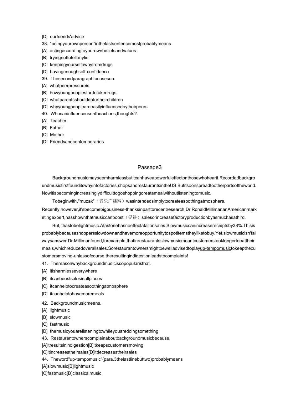 大学英语二模拟试卷和答案_第5页