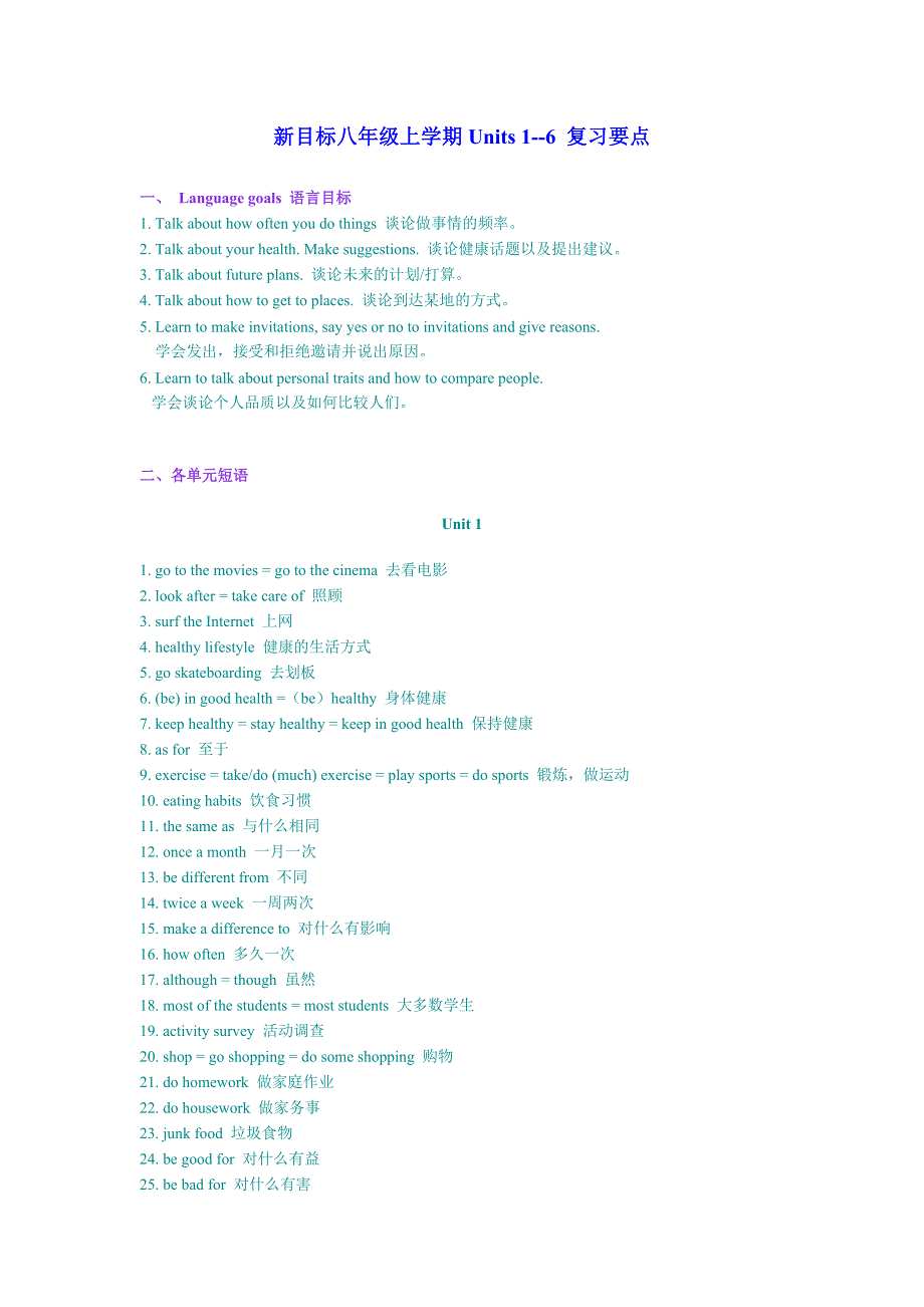 新目标八年级上学期Units 1.doc_第1页