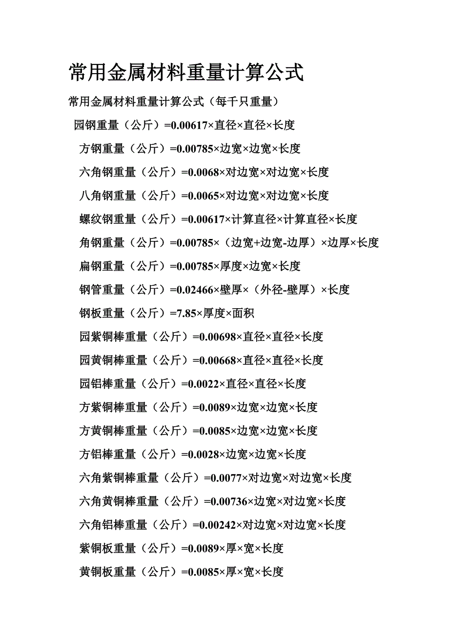 常用金属材料重量计算公式.doc_第1页