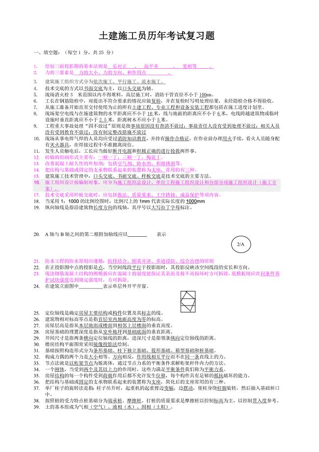 土建施工员试题