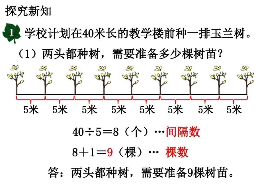 冀教版四年级上册数学课件-9探索乐园(植树问题)_第5页