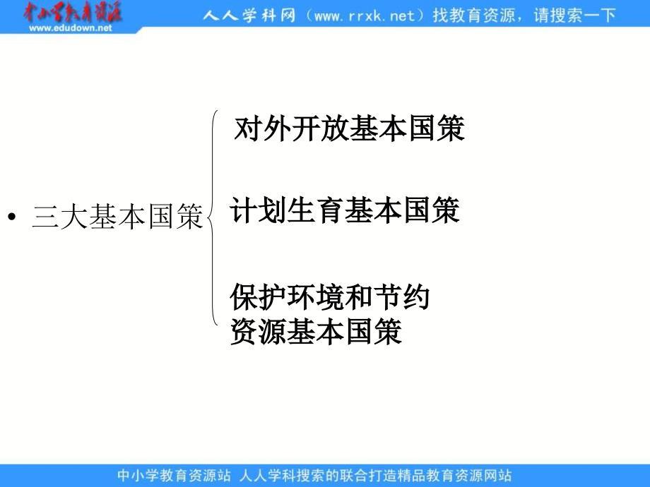 人教版思品九年第四课了解基本国策与发展战略ppt复习课件精品_第4页