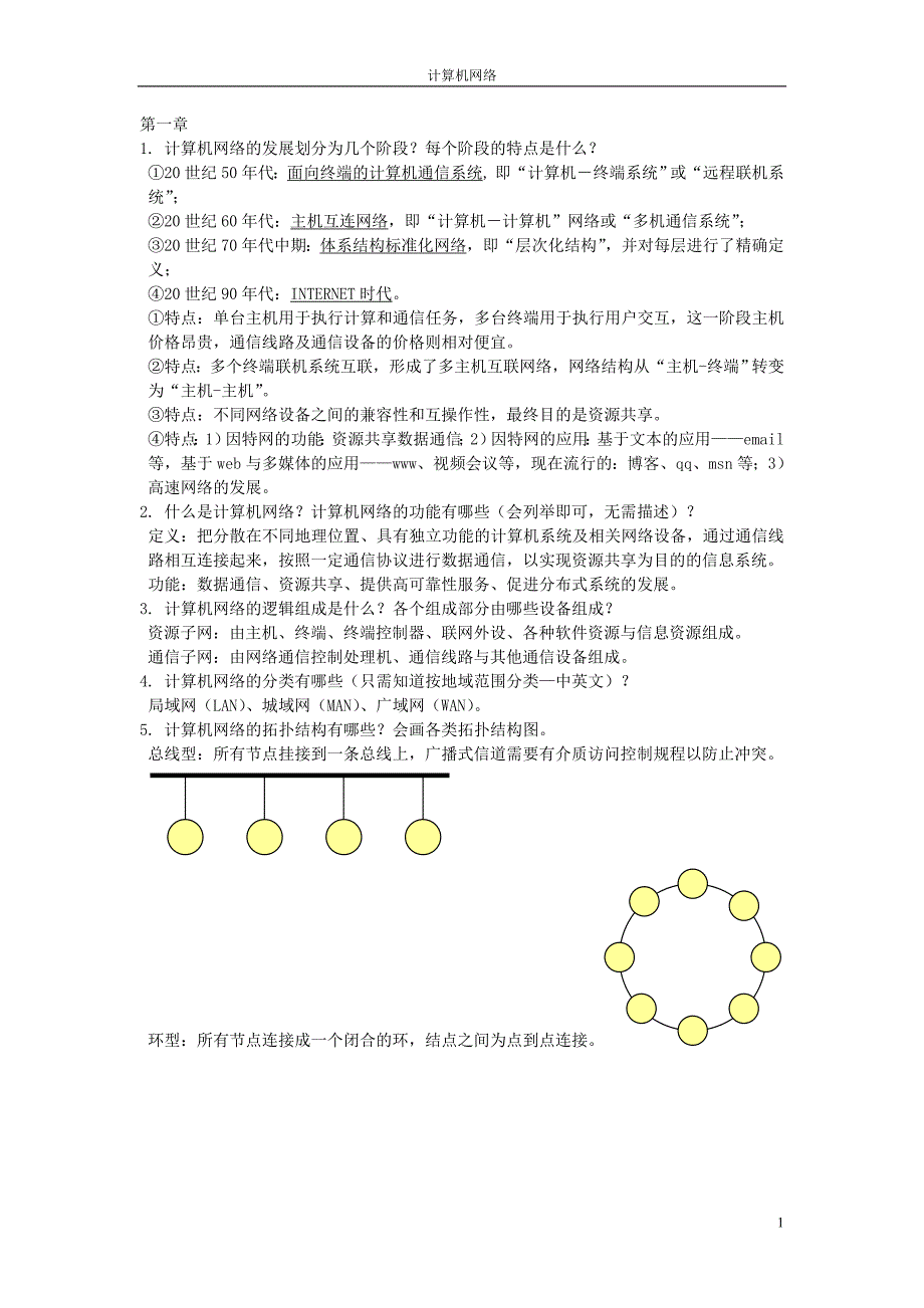 计算机网络技术实用教程复习范围.doc_第1页