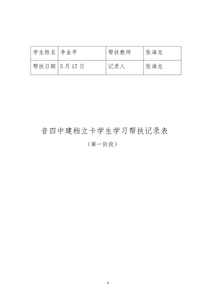 党政扶贫！四中对建档立卡贫困户学生学习帮扶实施方案_第4页