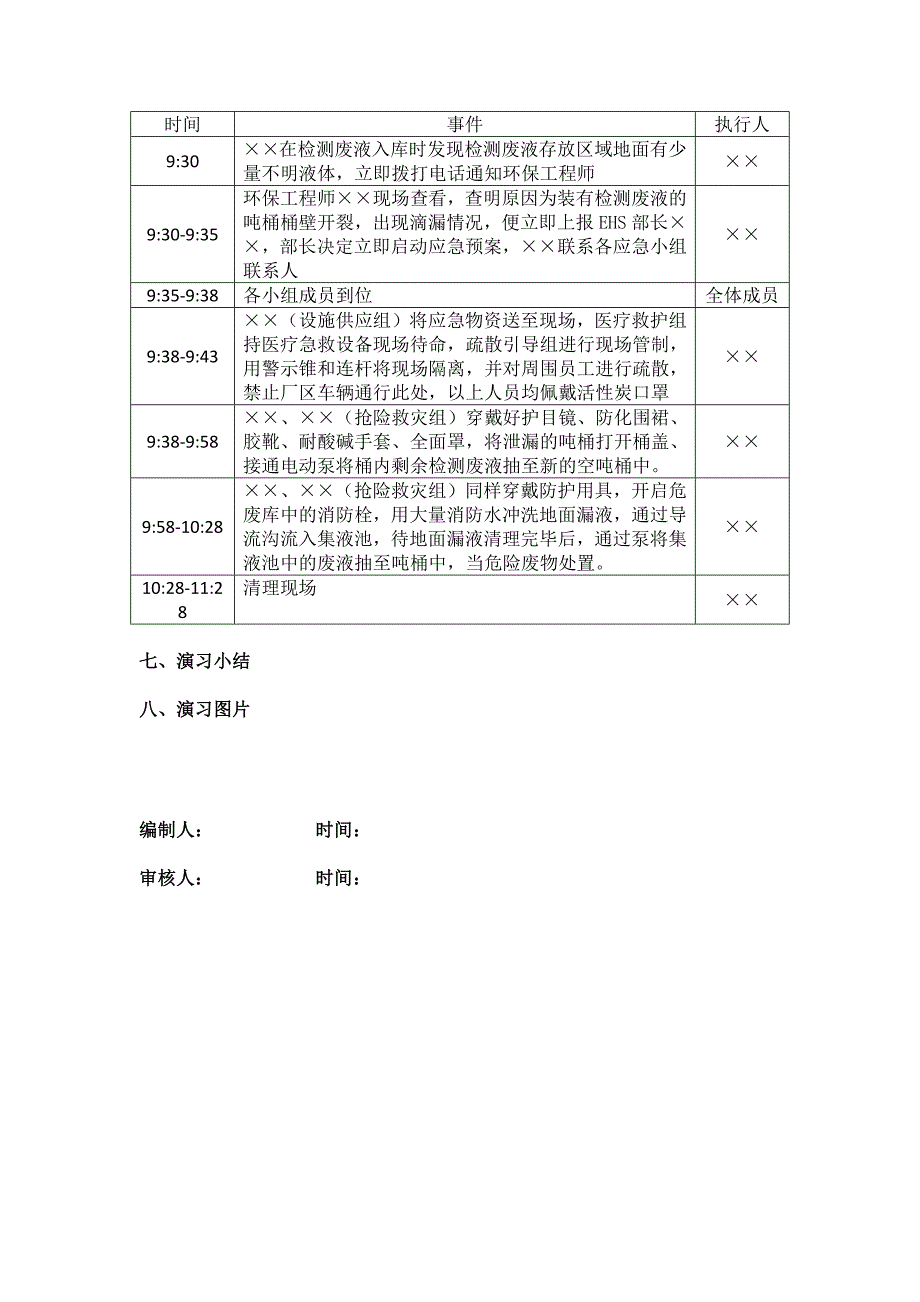 危废库泄漏应急演练方案_第3页