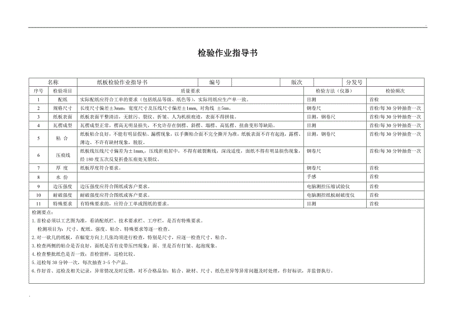 纸箱厂检验作业指导书_第1页