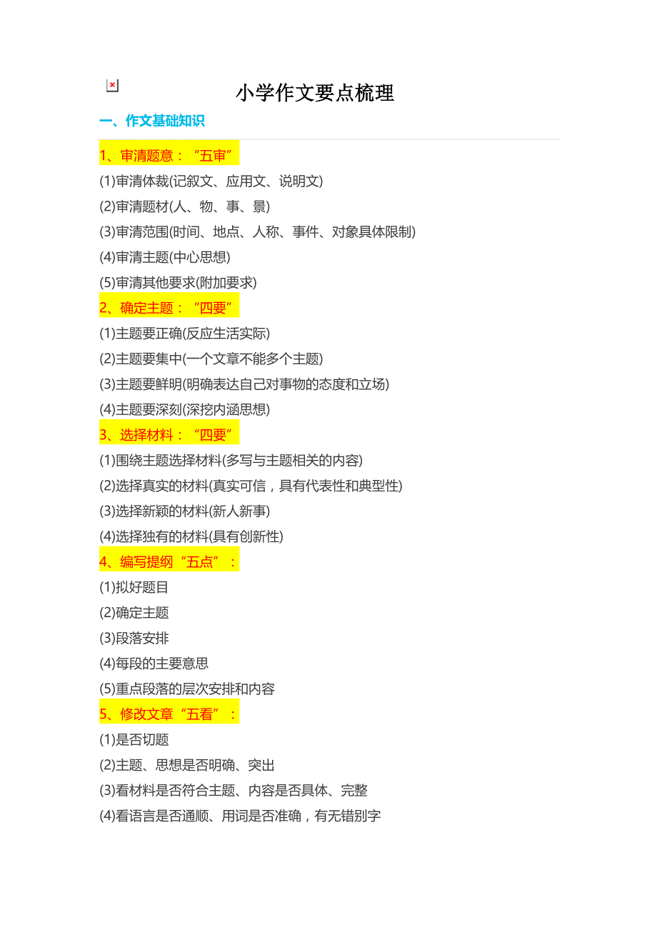 小学作文要点梳理.doc_第1页