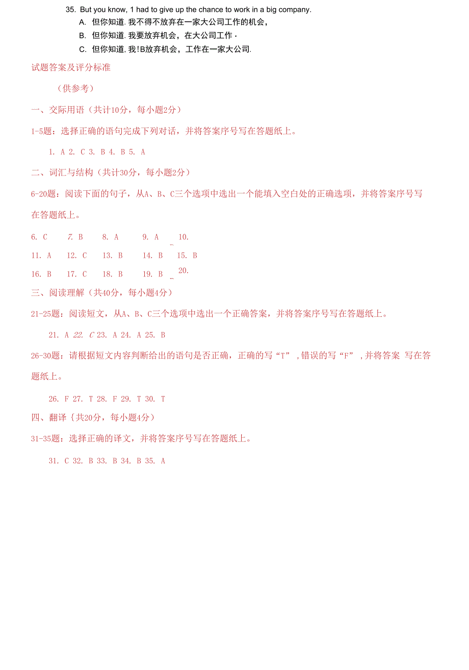 国家开放大学电大专科《人文英语1》2022-2023期末试题及答案（3896号）_第4页