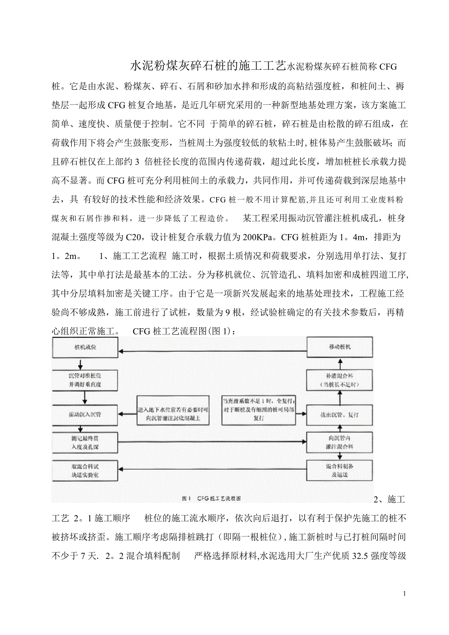 水泥粉煤灰碎石桩的施工工艺试卷教案.doc_第1页