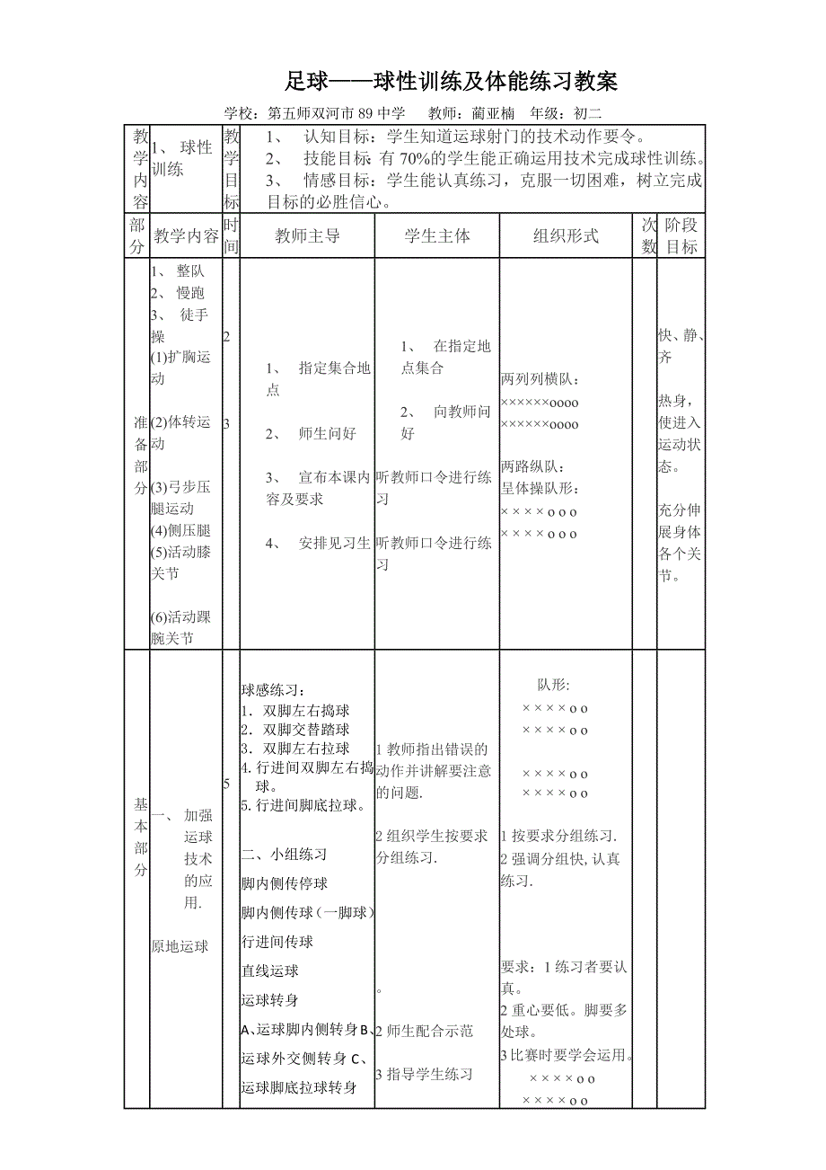 初二足球单元教学计划.docx_第2页