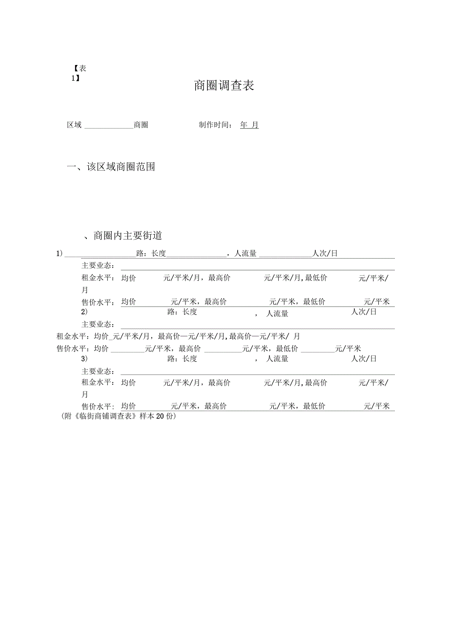 商业零售市场调研表格_第1页