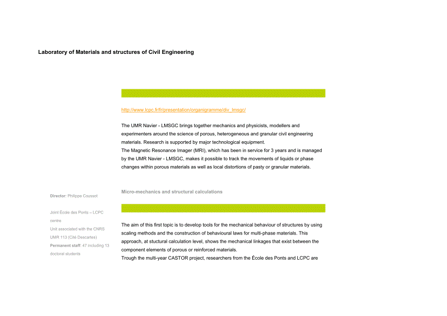 Laboratory of Materials and structures of Civil Engineering.doc_第1页