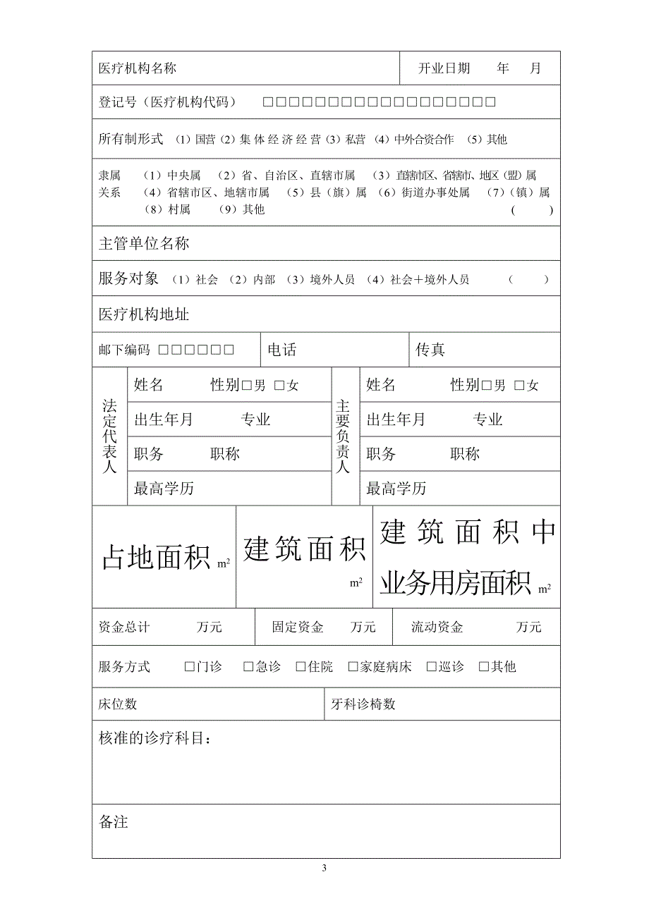 医疗机构延续注册登记申请书_第3页