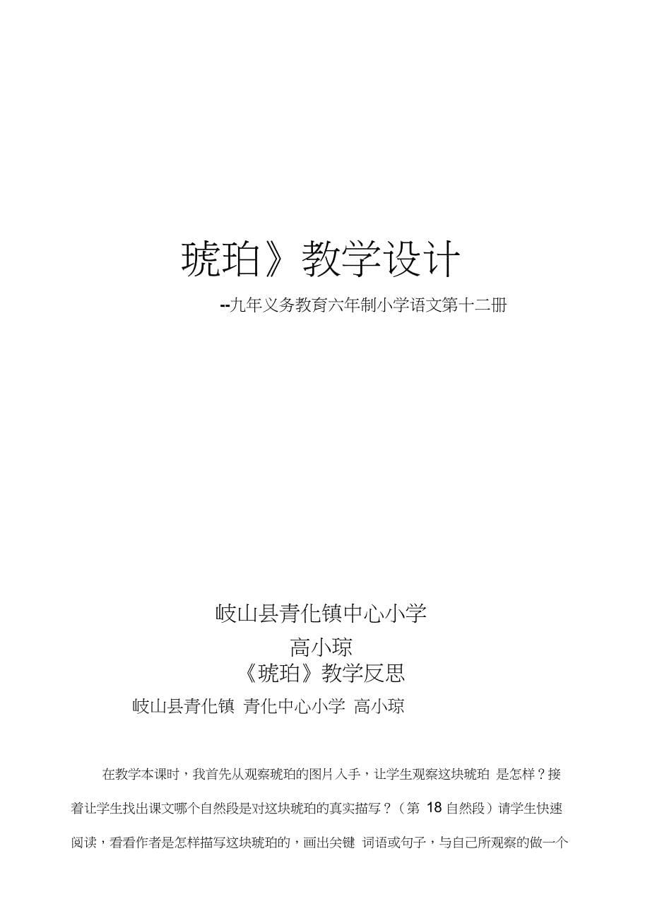 琥珀(第二课时教学设计及反思_第5页