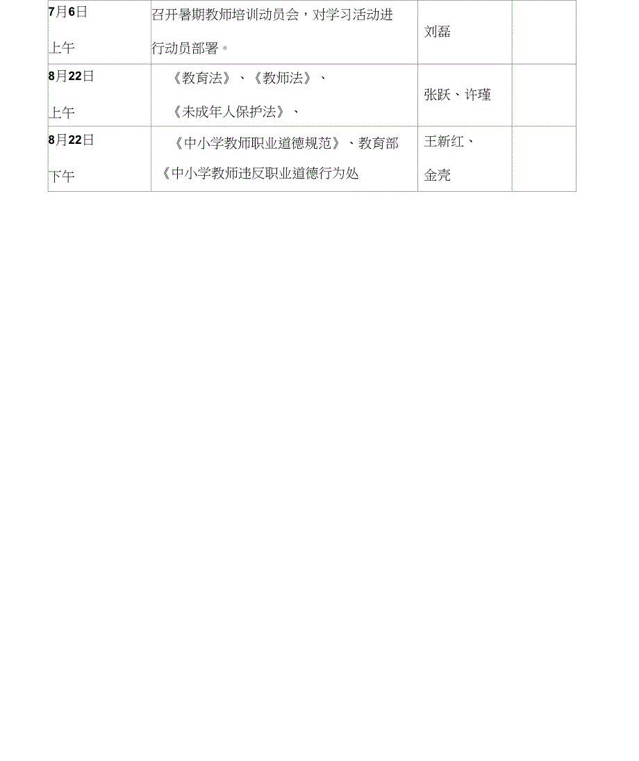 小学教师暑期培训方案_第3页