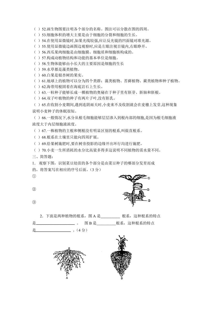 北京二中上学期初一生物期中考试.doc_第5页