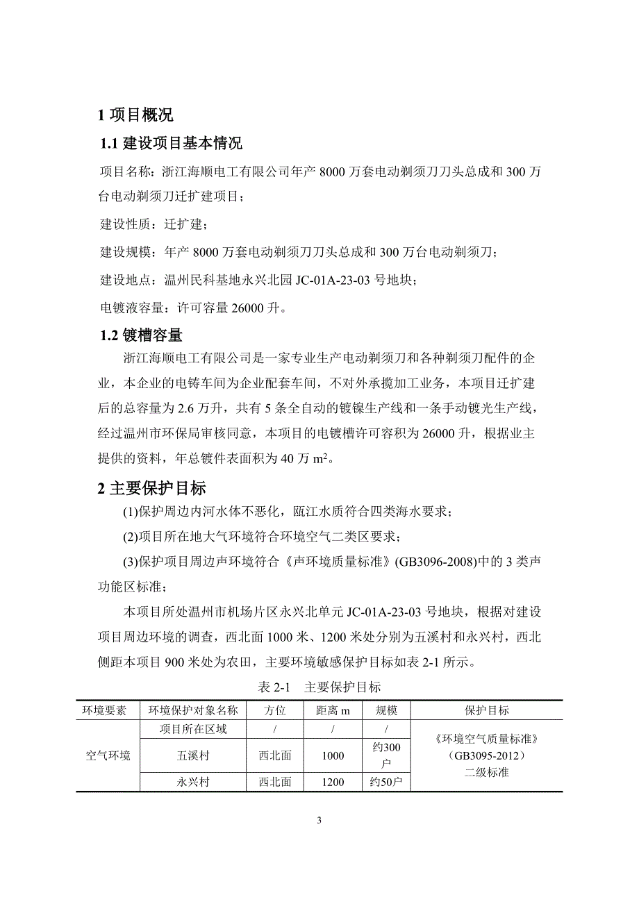 年产8000万套电动剃须刀刀头总成和300万台电动剃须刀迁扩建项目申请立项环境影响评估报告书.doc_第3页