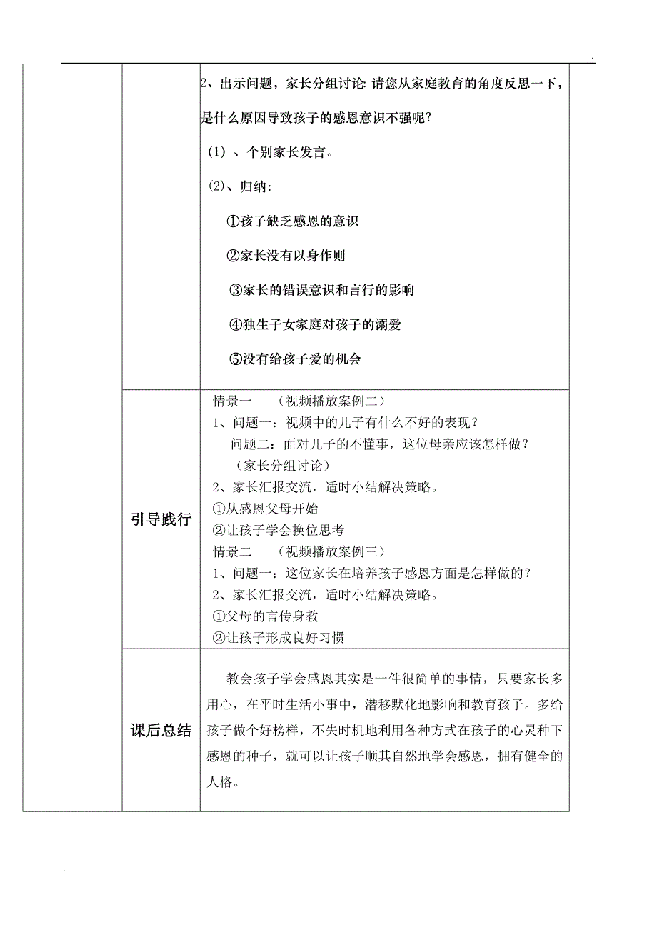 家长学校案例教学教案设计引导孩子学会感恩_第4页