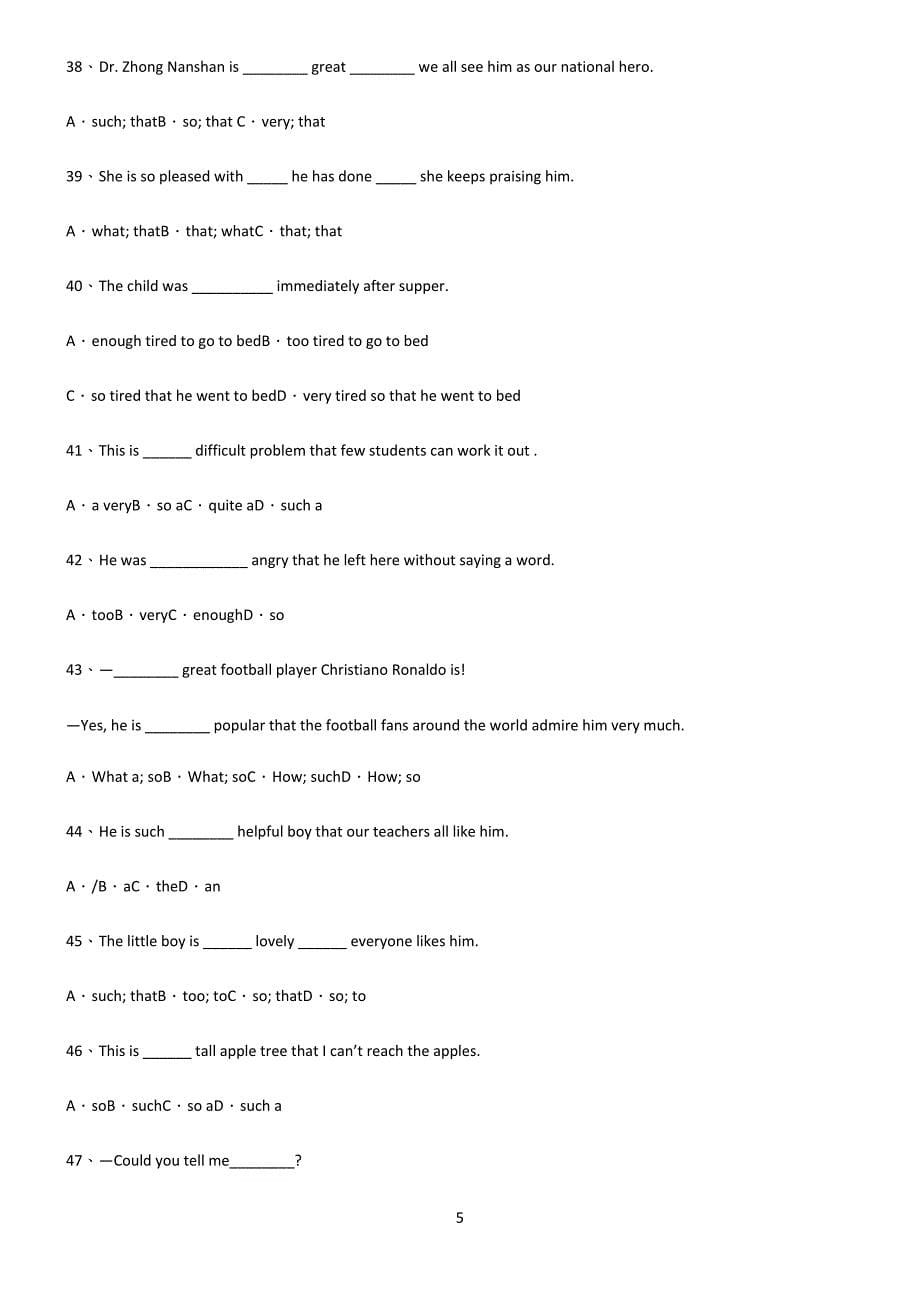 (文末有答案)2022学年度初中英语结果状语从句考点总结.docx_第5页