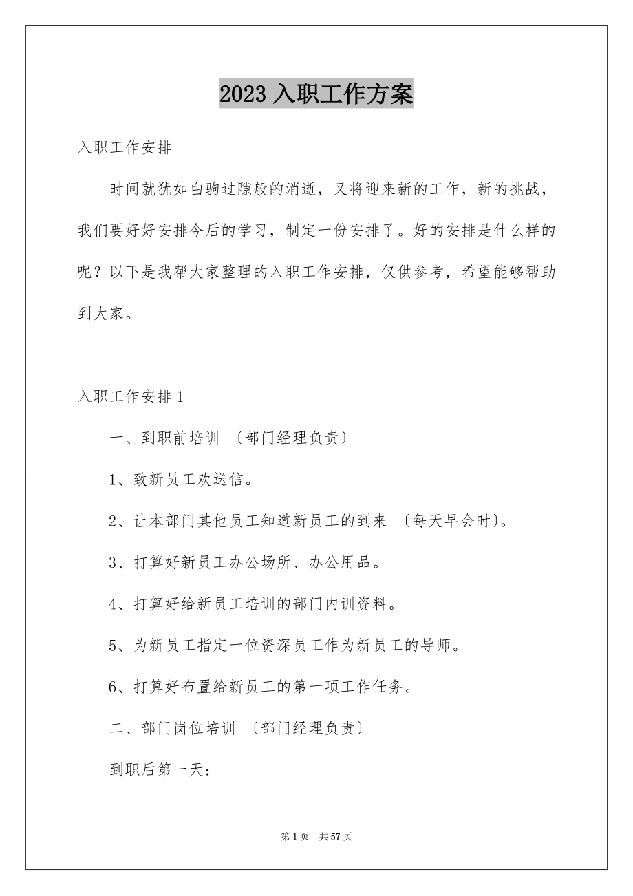 2023年入职工作计划.docx_第1页