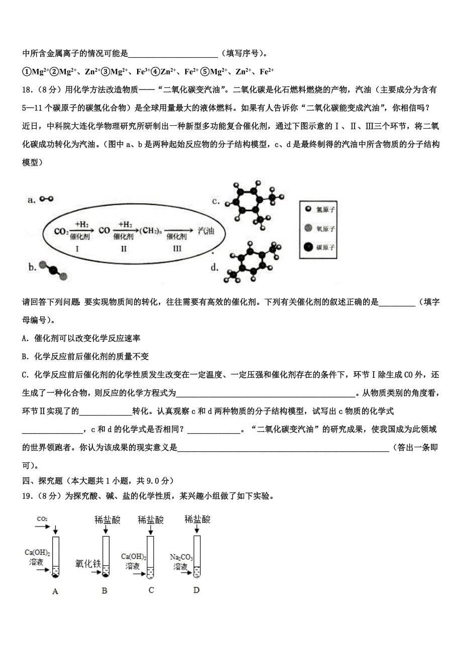 2023学年北京十一校中考化学猜题卷（含答案解析）.doc_第5页