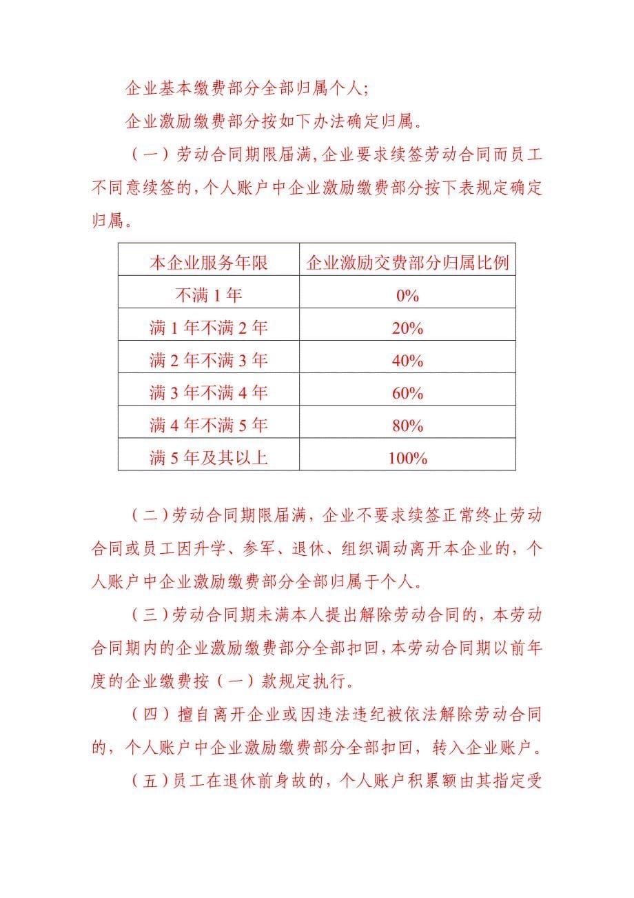 年金方案 企业管理措施方案 企业年金方案_第5页