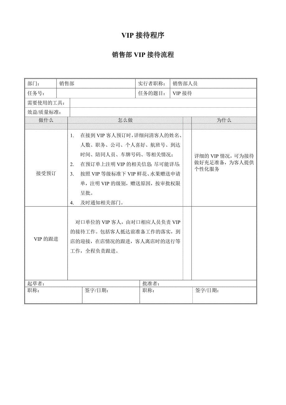 海航国际商务酒店VIP接待流程.doc_第5页