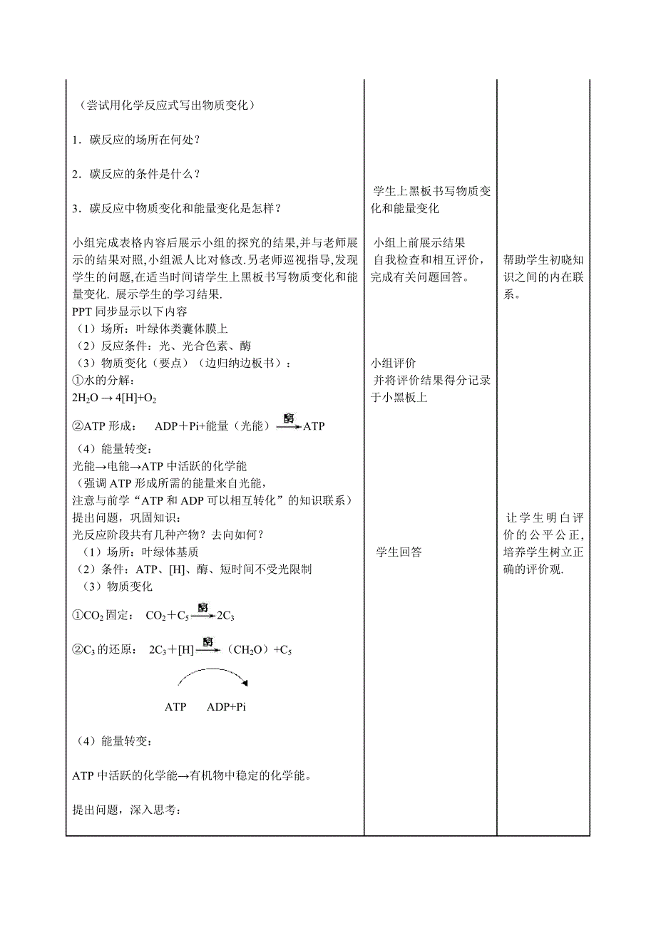 光合作用的过程教学设计（刘凤梅）.docx_第3页