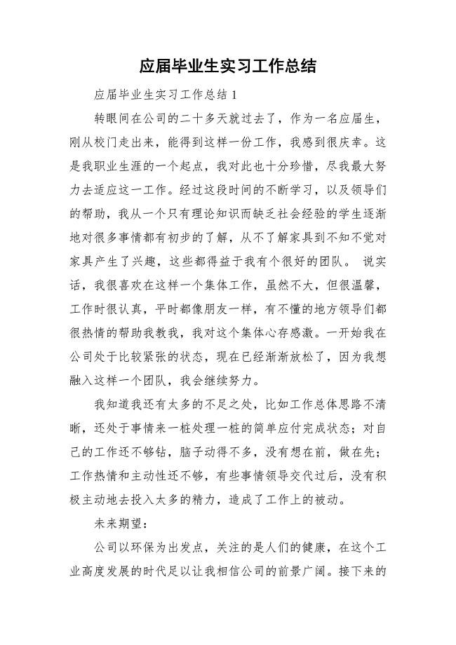 应届毕业生实习工作总结.doc