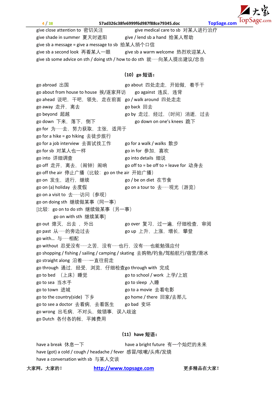 高考英语高频动词短语及句型归纳.doc_第4页