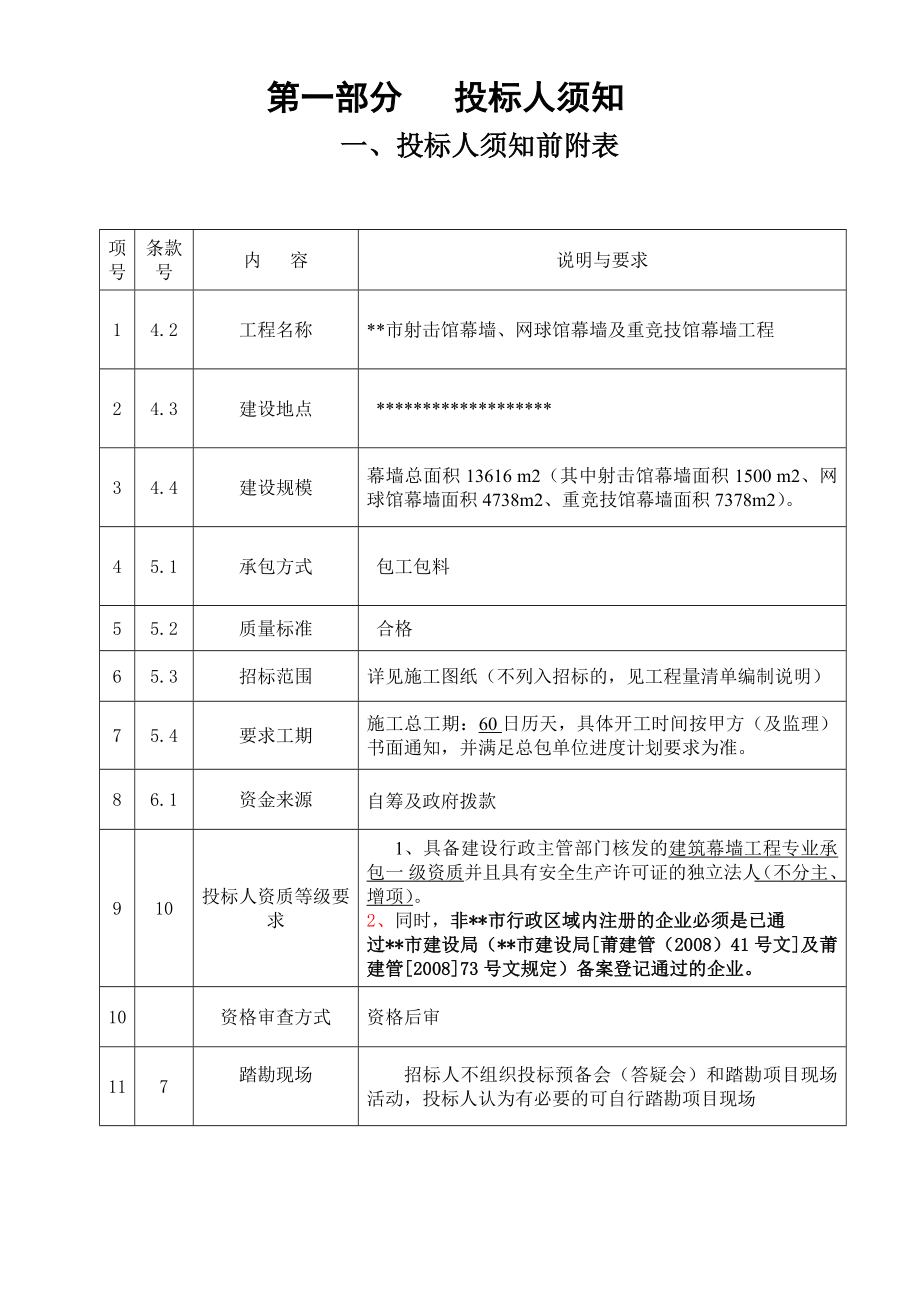 市射击馆幕墙、网球馆幕墙及重竞技馆幕墙工程招标文件.doc_第3页