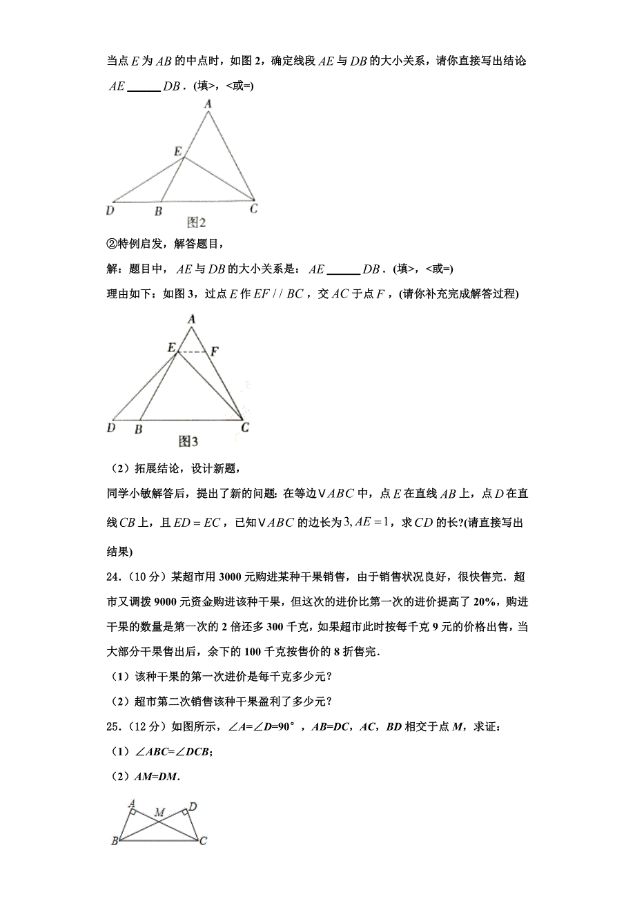 2023学年广西壮族自治区百色市平果县数学八年级第一学期期末达标检测模拟试题含解析.doc_第4页