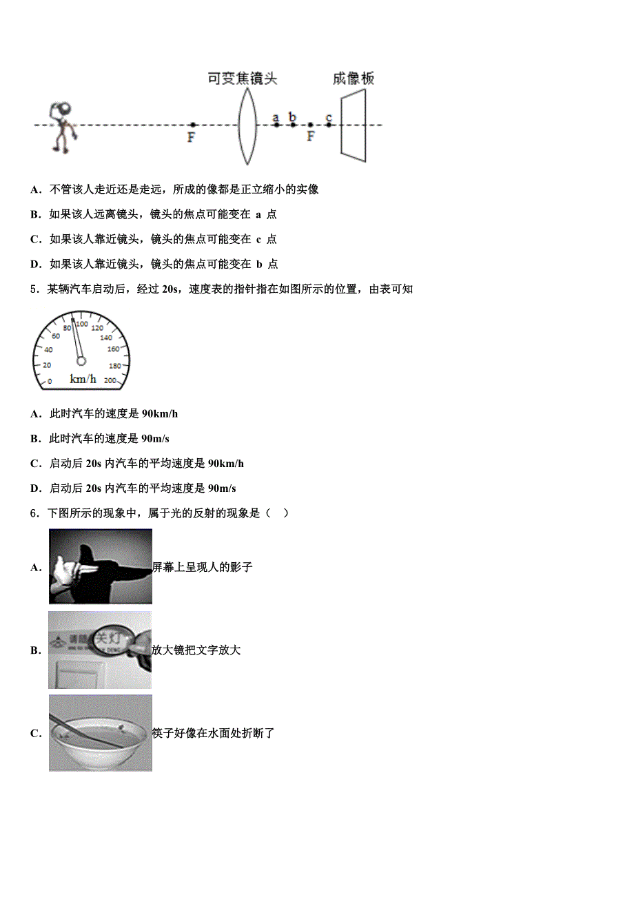 廊坊三中2023学年物理八上期末学业水平测试模拟试题含解析.doc_第2页