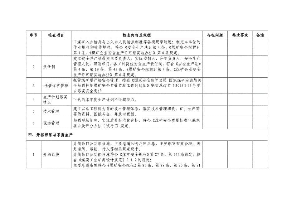 煤矿企业安全体检内容基础表(DOC 40页).doc_第5页