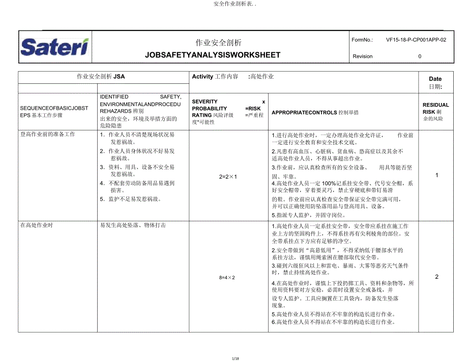 安全作业分析表.doc_第1页