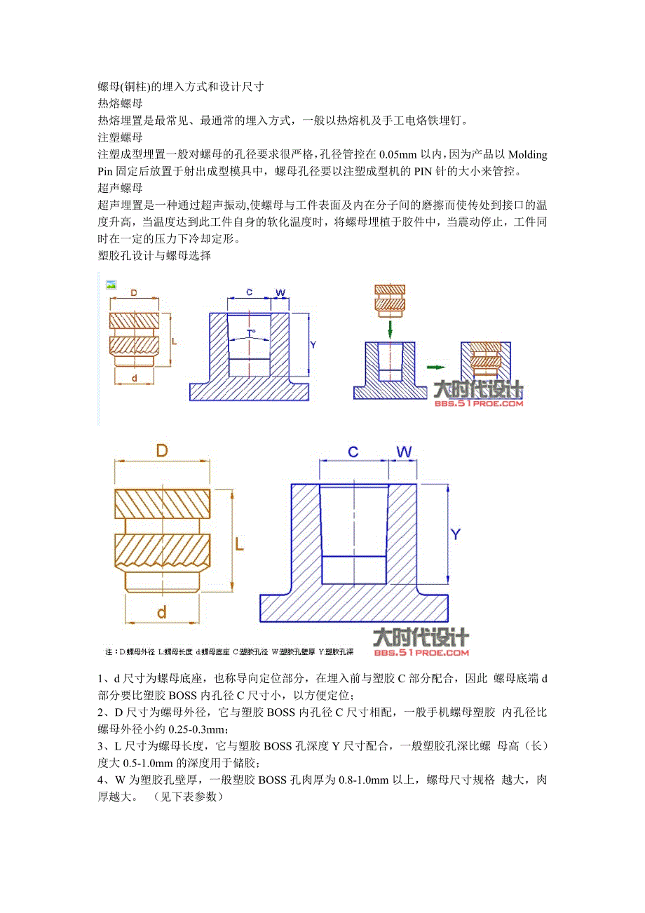 螺母(铜柱)的埋入方式和设计尺寸_第1页