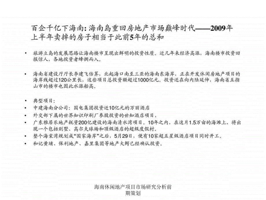 海南休闲地产项目市场研究分析前期策划课件_第5页