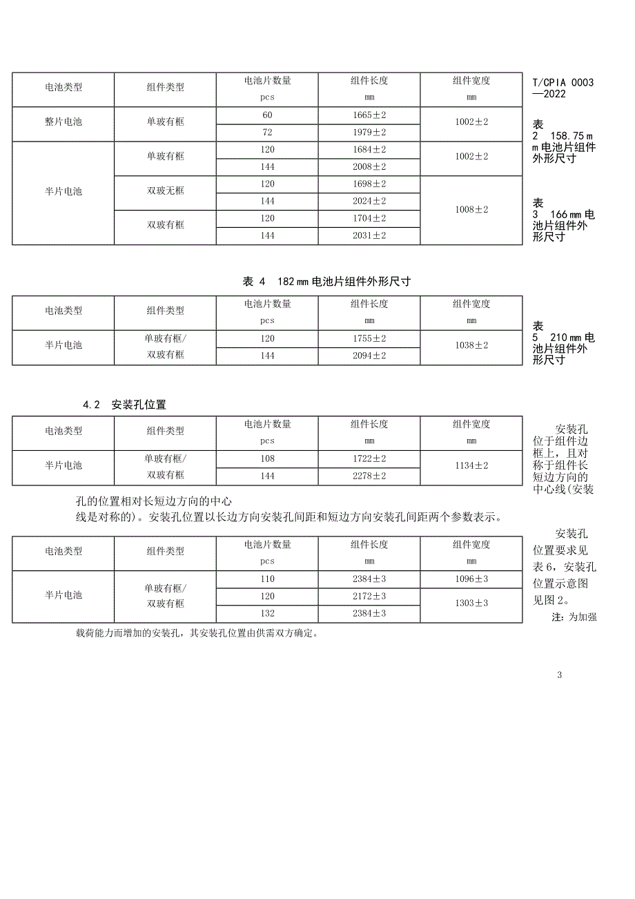 T_CPIA 0003-2022 地面用晶体硅光伏组件外形尺寸及安装孔技术要求.docx_第4页