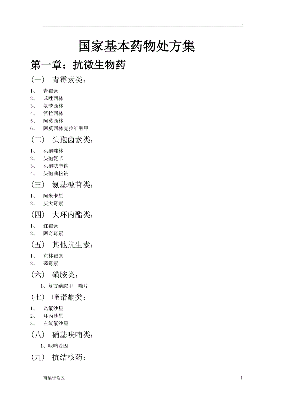 国家基本药物处方集.doc_第1页