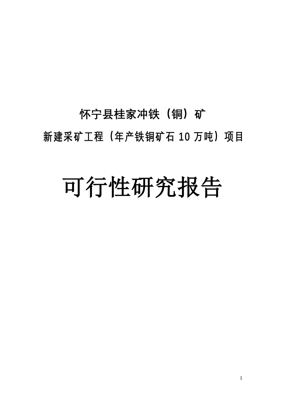 年产铁铜矿石10万吨项目申请建设可研报告.doc_第1页