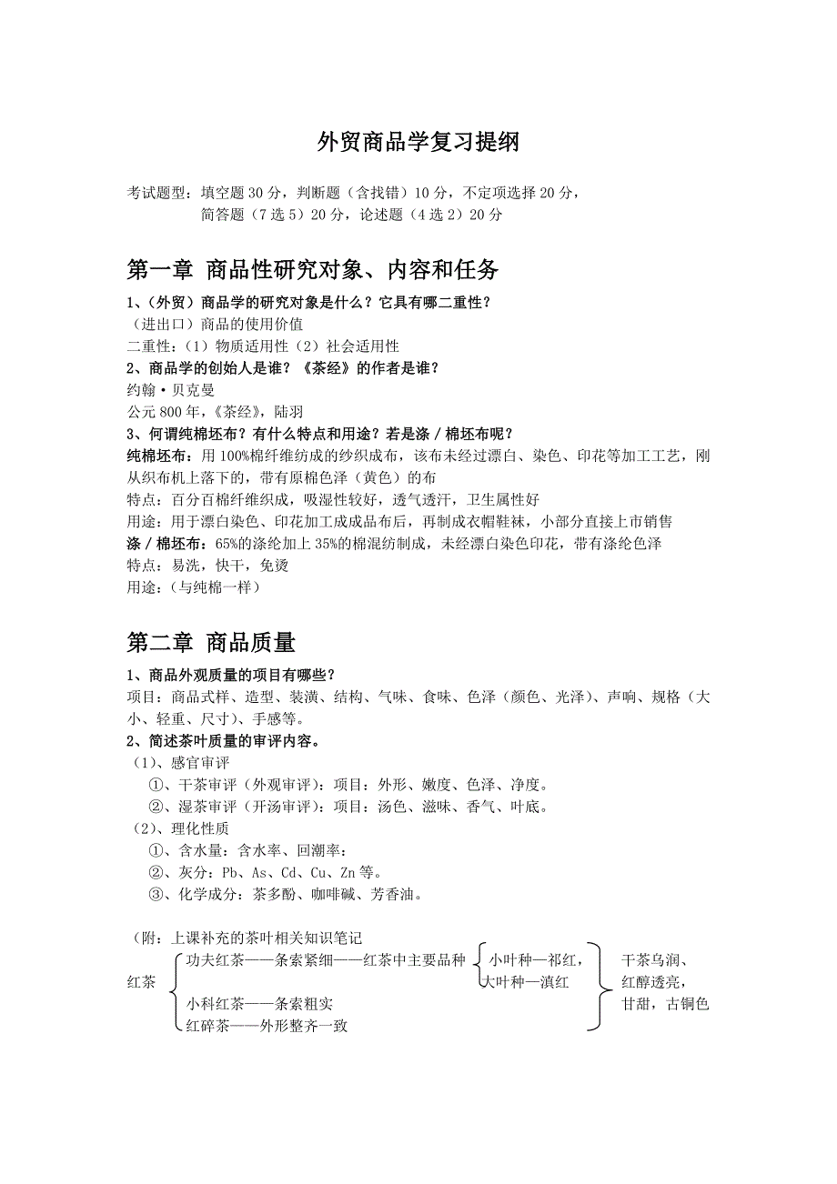 外贸商品学思考题(复习要点).doc_第1页