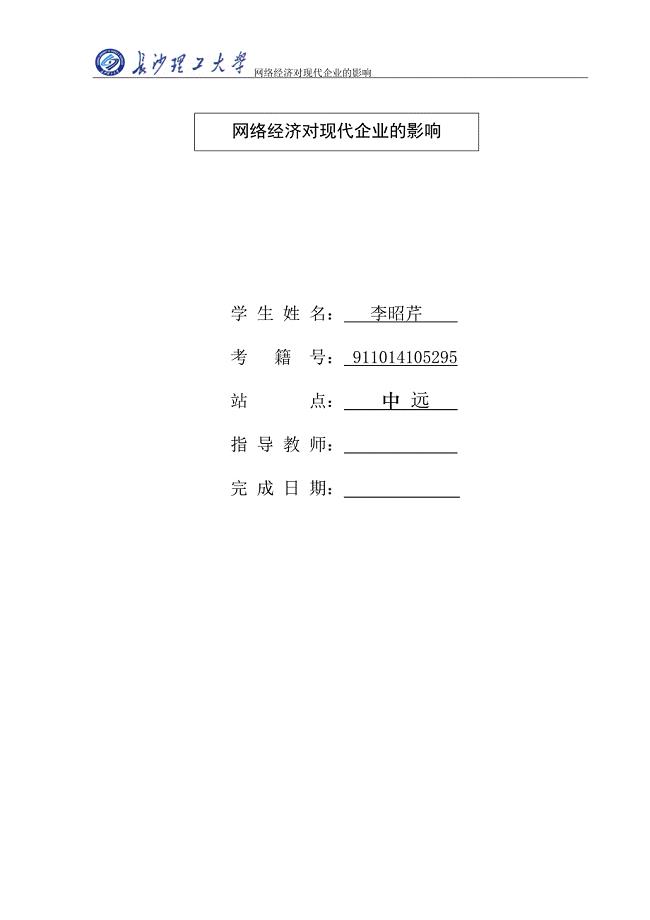 网络经济对现代企业的影响毕业论文.doc