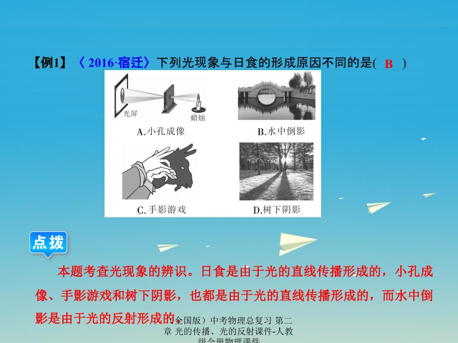 物理总复习第二章光的传播光的反射课件_第3页